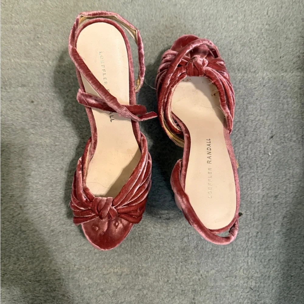 Loeffler Randall Velvet Heeled Sandals Pinky Purple Size 36.5 / US 6.5
